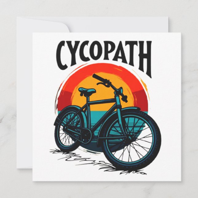 Cycopath: Elektrofahrrad mit Sonnenuntergang Grafi Dankeskarte (Vorderseite)