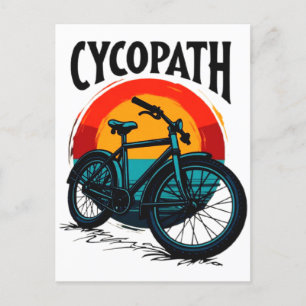 Cycopath: Elektrofahrrad mit Sonnenuntergang Grafi Feiertagspostkarte