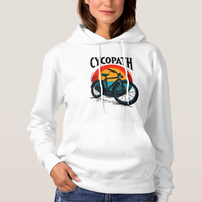 Cycopath: Elektrofahrrad mit Sonnenuntergang Grafi Hoodie (Vorderseite)