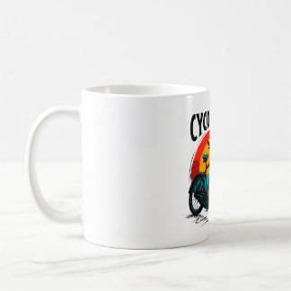 Cycopath: Elektrofahrrad mit Sonnenuntergang Grafi Kaffeetasse