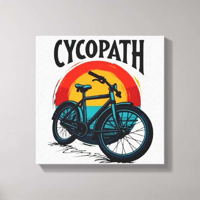 Cycopath: Elektrofahrrad mit Sonnenuntergang Grafi Leinwanddruck (Vorderseite)