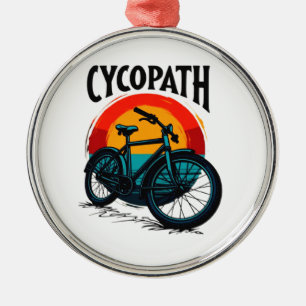 Cycopath: Elektrofahrrad mit Sonnenuntergang Grafi Ornament Aus Metall