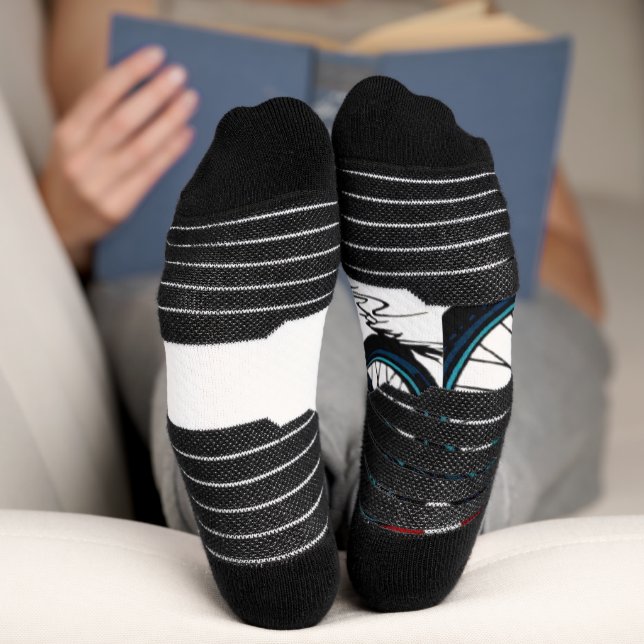 Cycopath: Elektrofahrrad mit Sonnenuntergang Grafi Socken (Unterseite)