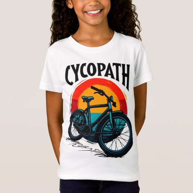 Cycopath: Elektrofahrrad mit Sonnenuntergang Grafi T-Shirt (Vorderseite)