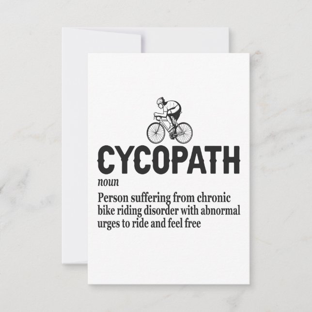 Cycopath Funny Cycling für Radfahrer und Biker Dankeskarte (Vorderseite)