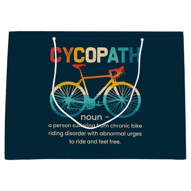 Cycopath Funny Cycling für Radfahrer und Biker Große Geschenktüte (Vorderseite)