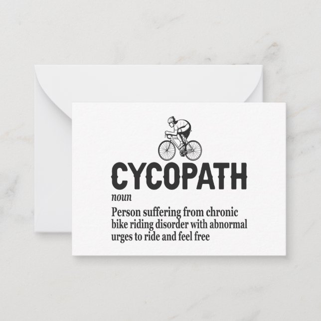 Cycopath Funny Cycling für Radfahrer und Biker Mitteilungskarte (Vorderseite)