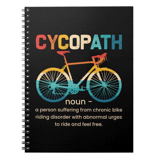 Cycopath Funny Cycling für Radfahrer und Biker Notizblock (Vorderseite)