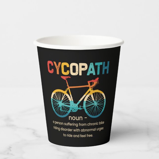 Cycopath Funny Cycling für Radfahrer und Biker Pappbecher (Vorderseite)