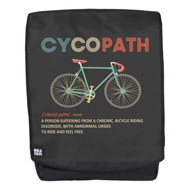 Cycopath Funny Cycling für Radfahrer und Biker Rucksack (Vorderseite)