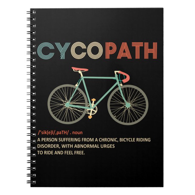 Cycopath Funny Cycling Gifs für Radfahrer Notizblock (Vorderseite)