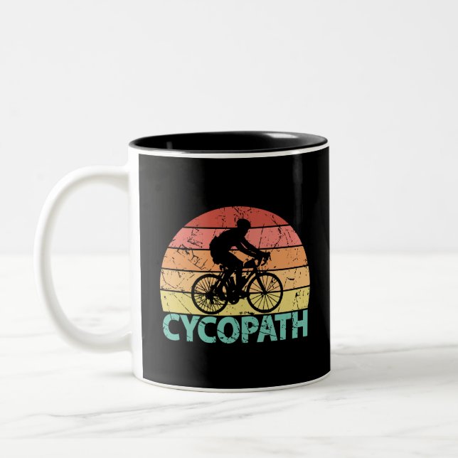 Cycopath Funny Cycling Zweifarbige Tasse (Links)