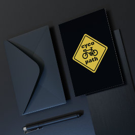 Cycopath Funny Road Sign for Cycle Lover Feiertagskarte