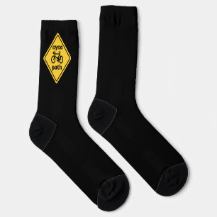 Cycopath Funny Road Sign für Cycopath Lover T - Sh Socken