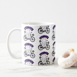 Cycopath Halloween Ghost auf Lila Fahrrad Kaffeetasse