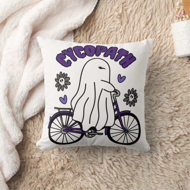 Cycopath Halloween Ghost auf Lila Fahrrad Kissen (Decke)