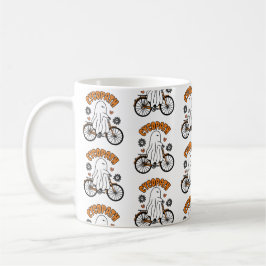 Cycopath Halloween Ghost on Orange Bicycle Kaffeetasse