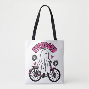 Cycopath Halloween Ghost on Pink Bicycle