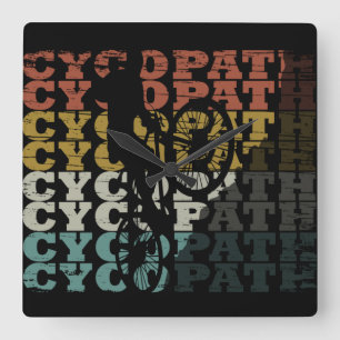 Cycopath - Mountainbike-Humor - Lustiges Radfahren Quadratische Wanduhr