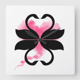 Cygnes Nuage Love Horloge en Acrylique Quadratische Wanduhr