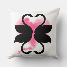Cygnes Nuage Rose Coussin décoratif Kissen