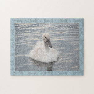 Cygnet Swan mit Abstraktem Muster Jigsaw Puzzle