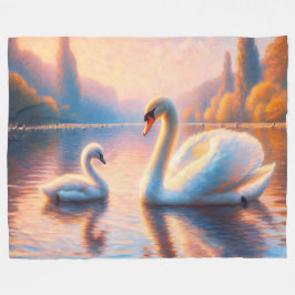 Cygnet und Swan Fleecedecke