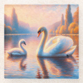 Cygnet und Swan Glasuntersetzer