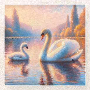 Cygnet und Swan Glasuntersetzer