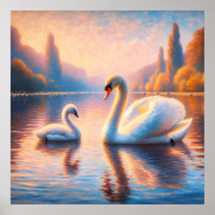 Cygnet und Swan Poster