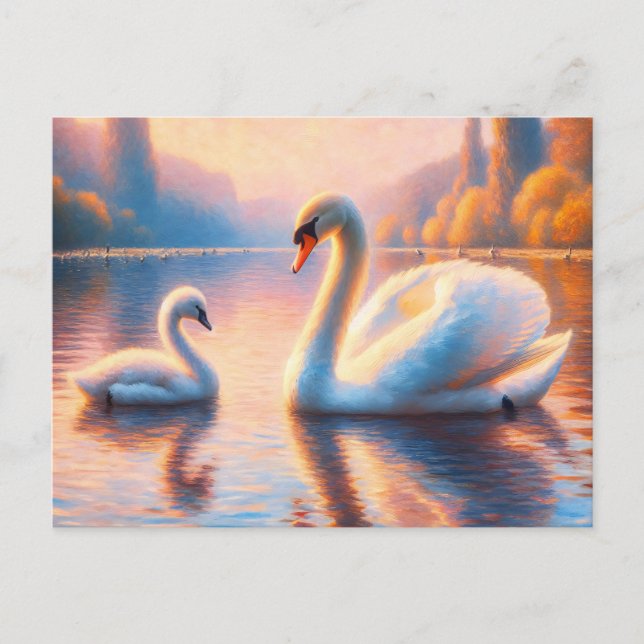 Cygnet und Swan Postkarte (Vorderseite)