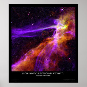Cygnus Loop Supernova Blast Wave Poster From Space