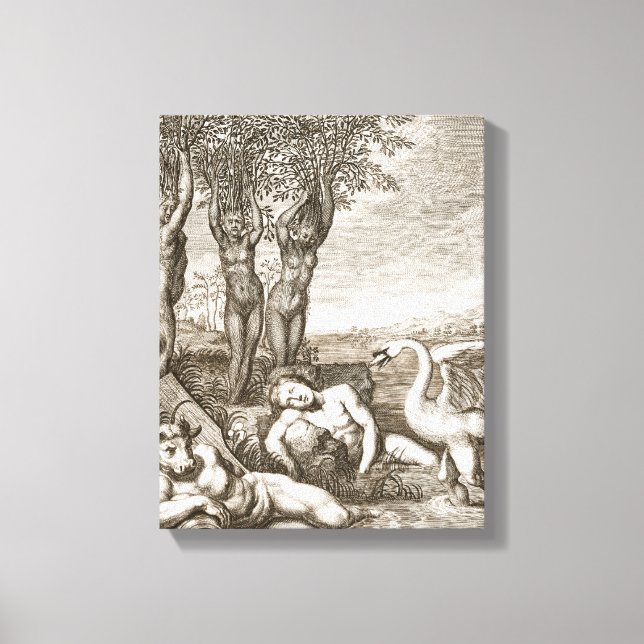 Cygnus verwandelt sich in einen Schwan und Phaeton Leinwanddruck (Vorderseite)