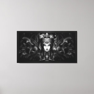 Cyiria Queen of the Dark Realm Fraktal Portrait Leinwanddruck