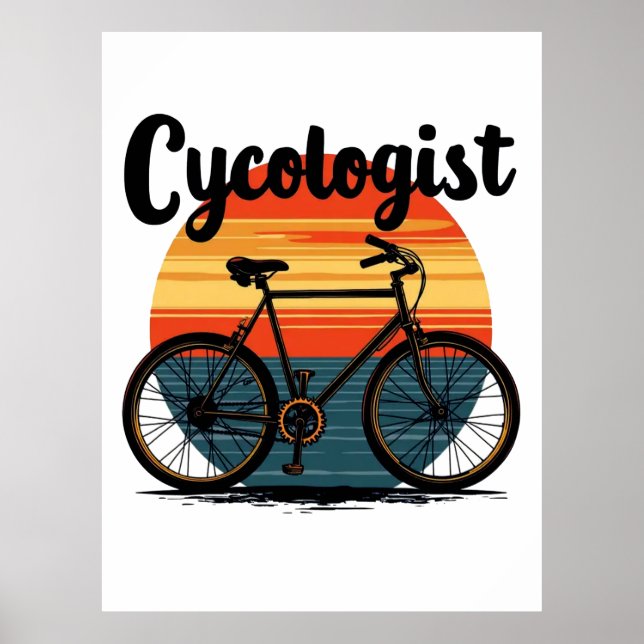 Cykologe: Energetic Biker T-Shirt - zum Radfahren Poster (Vorne)