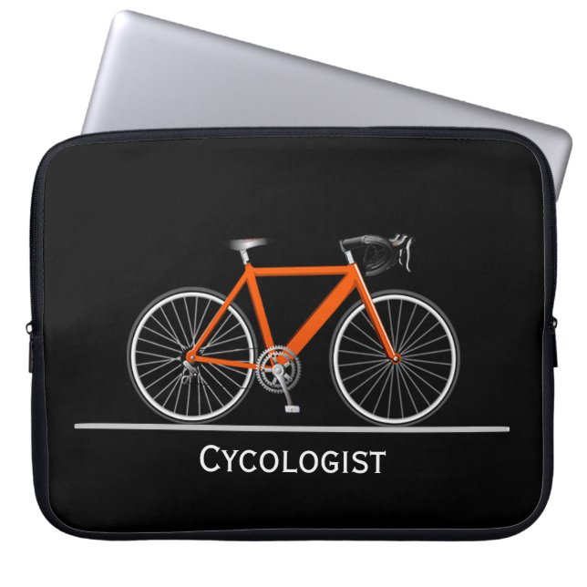 Cykologe Pink Bike auf schwarz Laptopschutzhülle (Vorderseite)