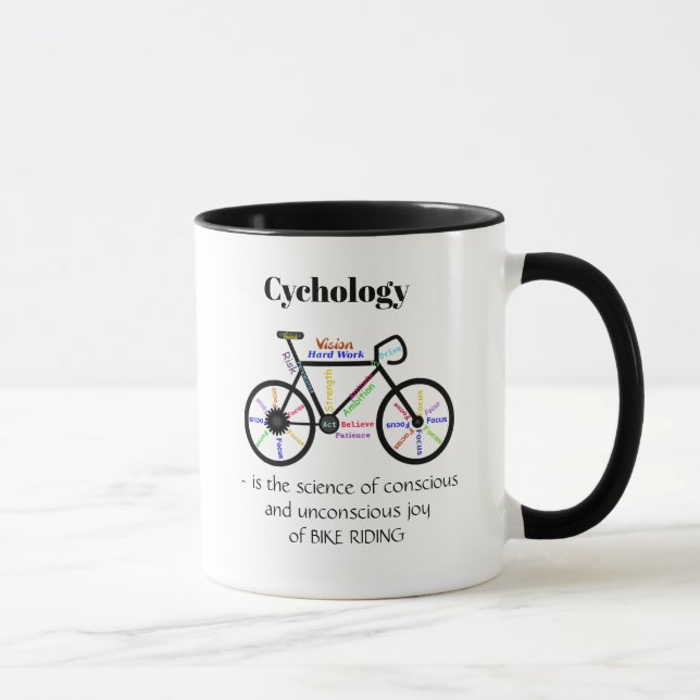 Cykologie, die Wissenschaft der Freude am Fahrradf Tasse (Rechts)