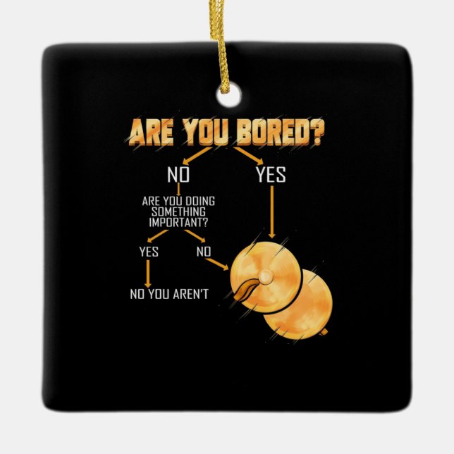 Cymbals Drummer sind Sie gelangweilt Keramikornament (Vorderseite)