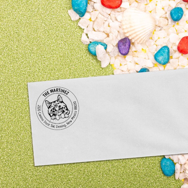 Cymric Cat Rücksendeadresse Gummistempel (Von Creator hochgeladen)