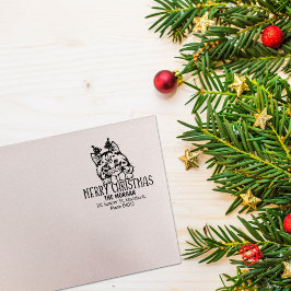 Cymric Cat Rücksendeadresse Weihnachten Gummistempel