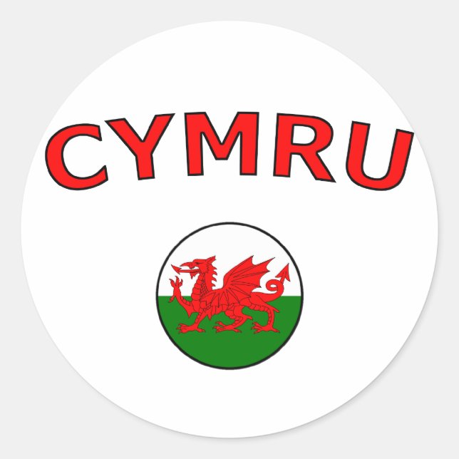 Cymru Runder Aufkleber (Vorderseite)