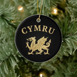 Cymru-Schild Keramik Ornament
