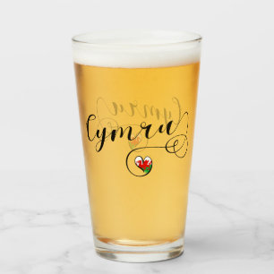 Cymru Wales Flag im Herzen Glas