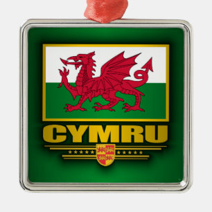 Cymru (Wales) Silbernes Ornament