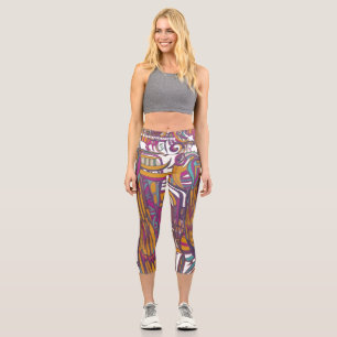 CYNShamanicMask Capri Leggings