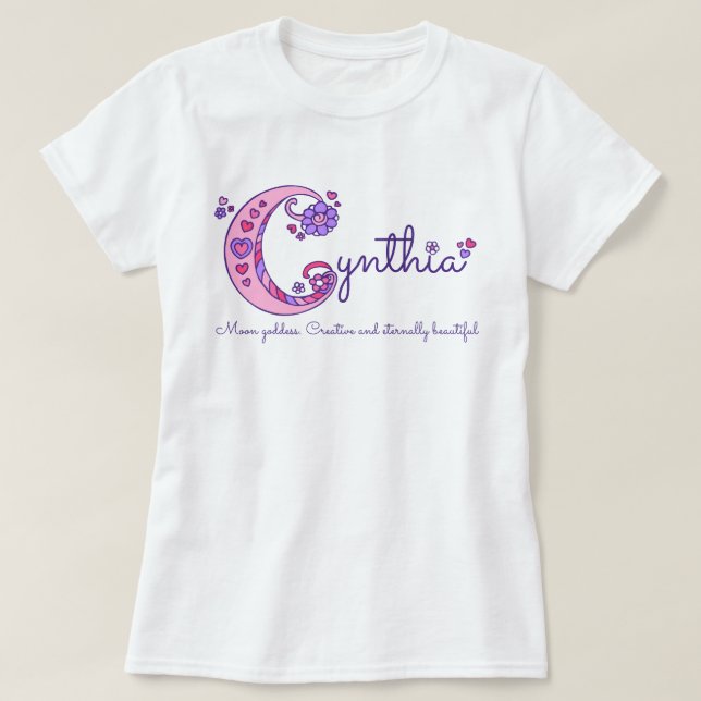 Cynthia-Mädchenname u. Bedeutung des T-Shirt (Design vorne)