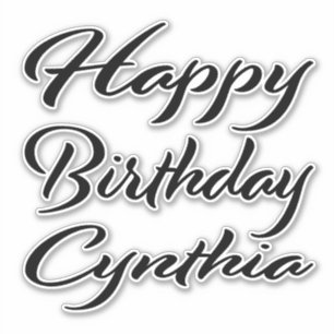 Cynthia Name Vorname black Sticker Geburtstag