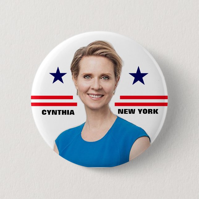 Cynthia Nixon für Gouverneur Button (Vorderseite)