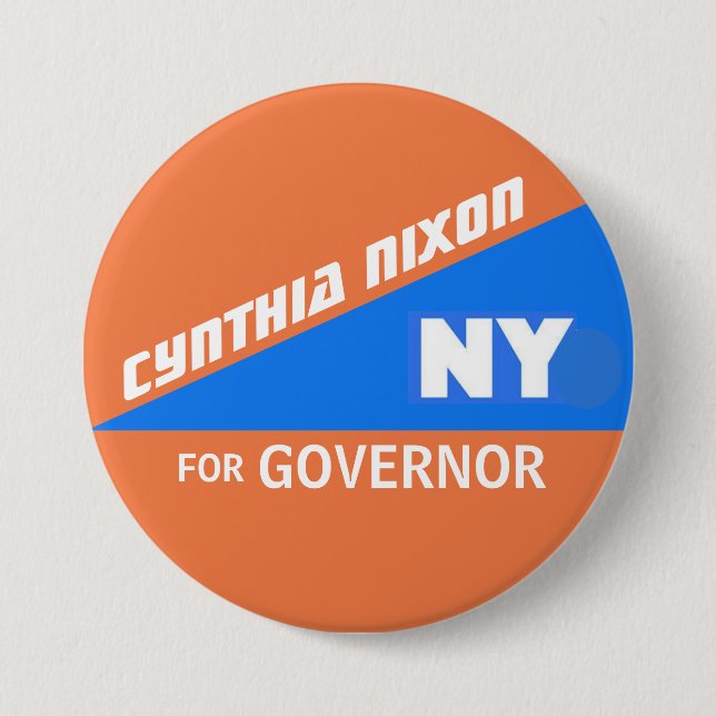 Cynthia Nixon für NY Gouverneur Button (Vorderseite)