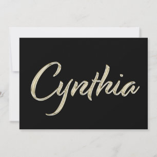 Cynthia white gold Handwriting Karte